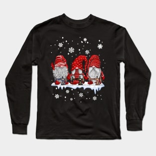 Gnomes Sewing And Quilting Christmas Long Sleeve T-Shirt